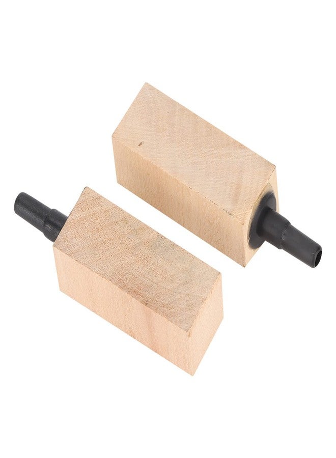 Moofey 2 PCS Aquarium Wood Air Stones, Wooden Fish Tank Bubbler Stones, Air Bubble Diffuser for Pond, Hydroponic, Circulation System - Image 1